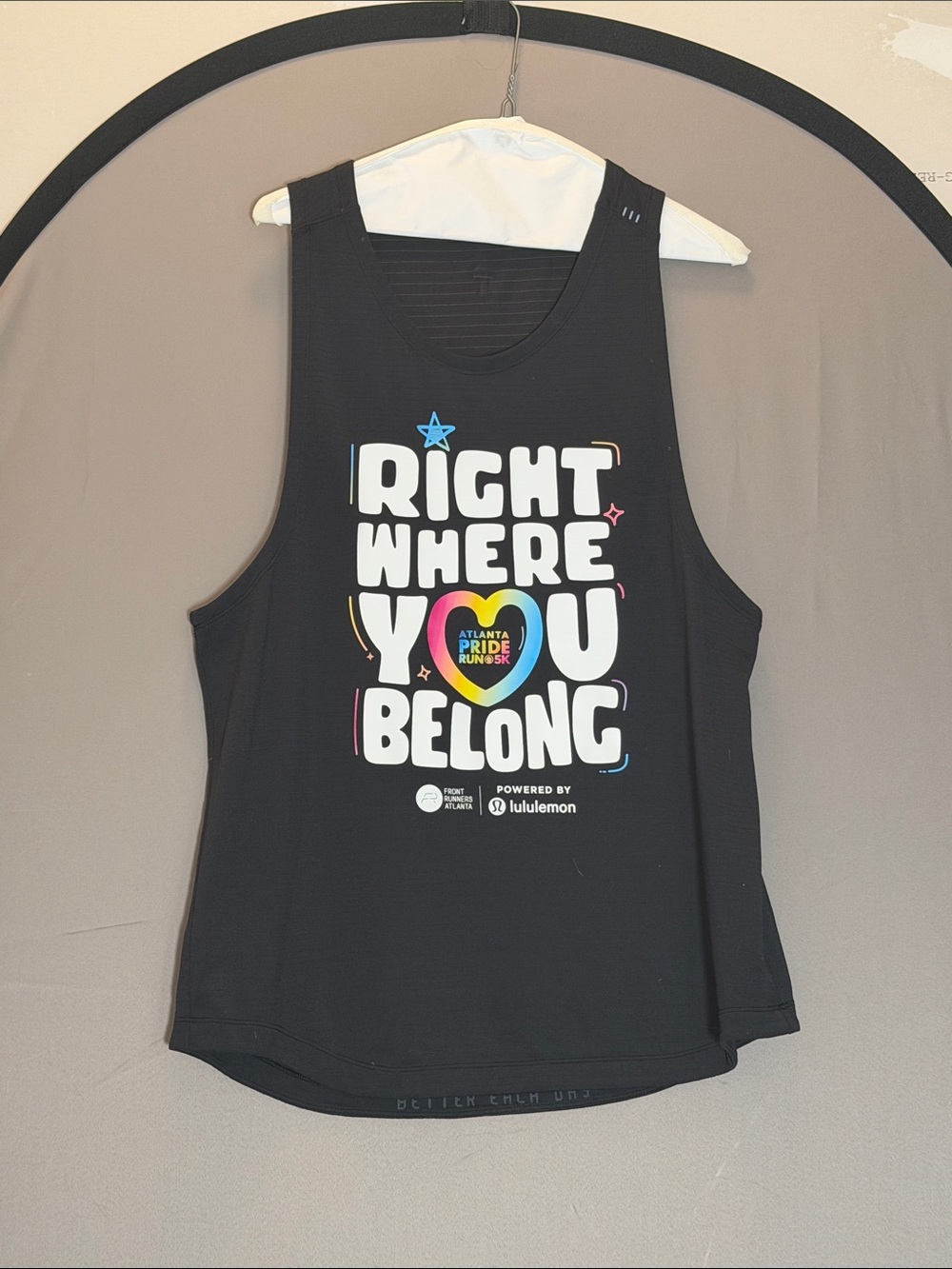 lululemon athletica Black Pride Graphic Tank with Multicolor Rainbow Heart